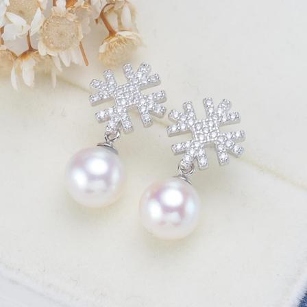 1 pari S925 hopeaa joulukuusen lumi korvakoruja, yksinkertainen nainen