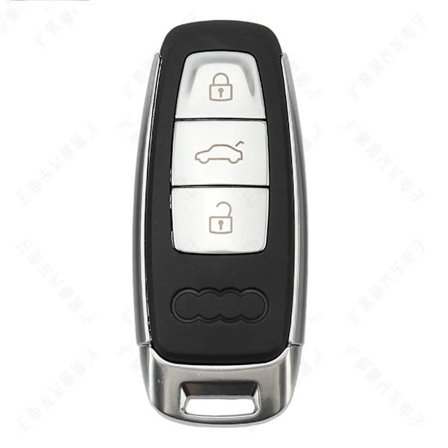 Fjernkontroll Kort Nøkkelhus For Audi A6 C8 A7 A8 Q8 2017 2018 2019 2020 Fob Uskåret Blankt Erstatningshus Ny 3 Knappers Nøkkel