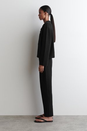 COS Femme Pantalon Droit En Maille in Noir