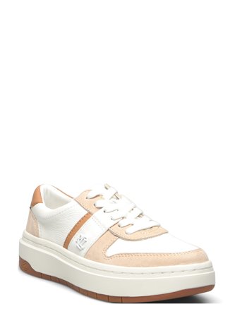 Harlie Color-Blocked Leather Sneaker White Lauren Ralph Lauren