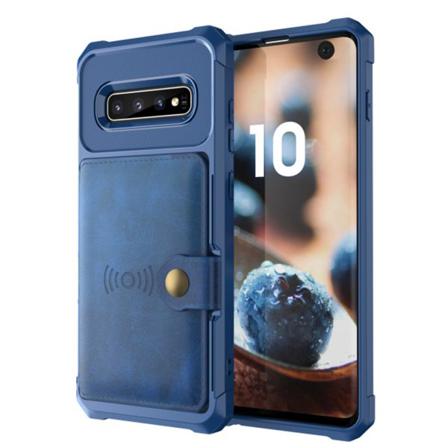 Samsung Galaxy S10 - Skal med Kortfack Blå