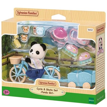 Sylvanian Families Sykkel- og Rulleskøytesett Panda Rosalina