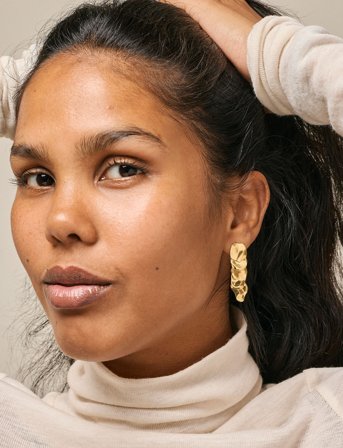 Enamel Copenhagen Earrings, Sahara - Gold - ONE SIZE