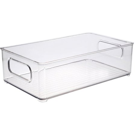 Transparenta förvaringslådor för kylskåp med handtag, tjocka och hållbara, för skafferi, frys, kylskåpsorganisation, matförvaringsbehållare för hemmet