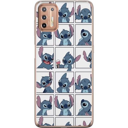 Yhteensopiva Puhelinkuori Motorola Moto G9 Plus Kuvitettu ruudukkokuviointi, jossa Stitch eri ilmeillä sarjatyyliin