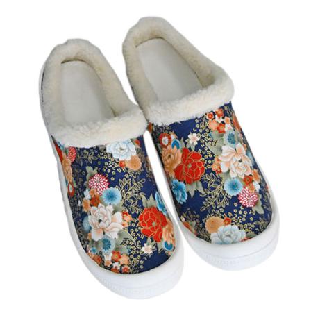 Kvinnor Slip On Clog Tofflor Closed Toe Plysch Tofflor