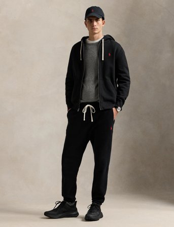 Polo Ralph Lauren Cotton-Blend-Fleece Hoodie - Black - XXL