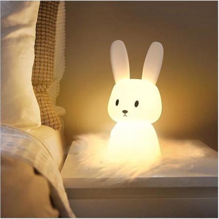 Bebe Bunny Yövalo 7 Valonvaihdolla | Napautuksella Ohjattava | Usb-lataus | Ajastintoiminto | Yöpöytälamppu Lastenhuoneen Lelulahja Silikoniyövalo