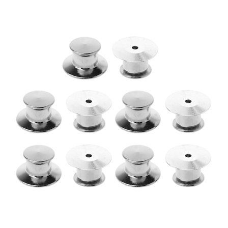 10 Stycken Låsande Metall Pins Baksidor Användbara Märkes Pins Baksides Ersättning [db]