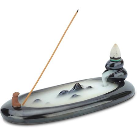 Røkelsepinneholder Keramikk Svart 18cm, Pinne Askefanger Dekorativ Skål For Meditasjon, Yoga, Spa Avslapping