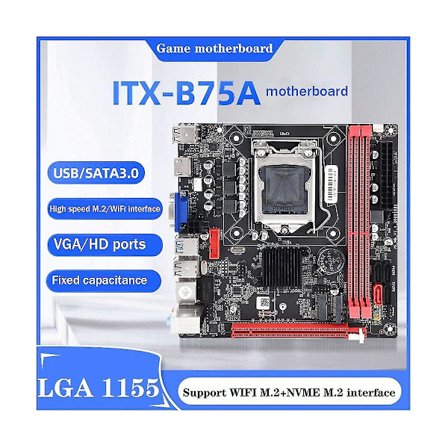 B75a (b75) Hovedkort + SATA-kabel + avstandsplate LGA1155 2xDDR3 RAM-spor NVME M.2 + WiFi M.2-grensesnitt USB3.0