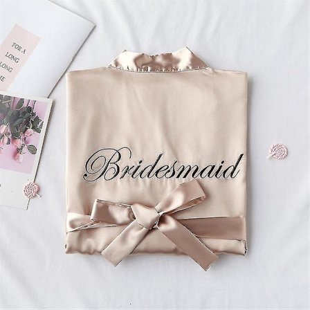 Korte brudepikekåper i kimono-stil - Morgenkåper for brudepiker til bryllupsfest