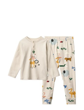 Liewood Wilhelm Printed Pyjamas Set - Cream - 122/128