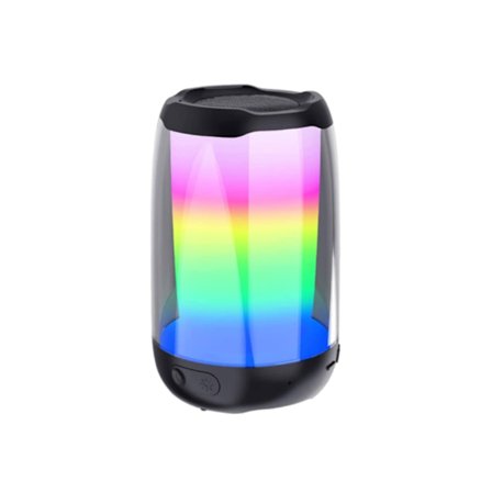 Trådlös Bluetooth-högtalare med LED-ljus Bluetooth 5.0 och IPX5 Vattentät Svart YEMAESRE