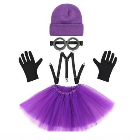 4-delt voksen Minion Halloween kostume tilbehørssæt blå