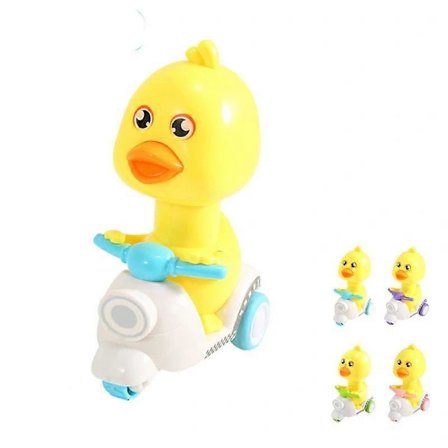 Barneleker tegneserie trykk liten gul and trekk tilbake lekebil barneleker Blå