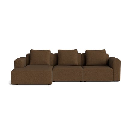 Como Chaiselongue-Sofa, links, Montreal Braun, zeitloses Design, handgefertigt in Europa, hochwertiges Polstersofa für Wohnzimmer, 83cm Höhe