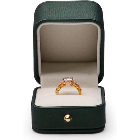 PU Lær Smykkeskrin Forslag Ring Gaveeske Vitrineskap B