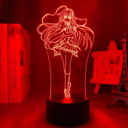 Anime LED-lampa High School DxD Rias Gremory för sovrumsdekoration nattlampa födelsedagspresent rum 3D-lampa Manga High School