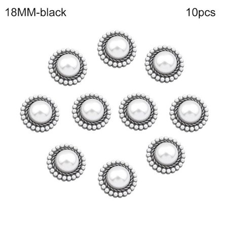 10st Pearl Clothing Knappar Skjorta Knappar SVART 18MM10ST 10ST