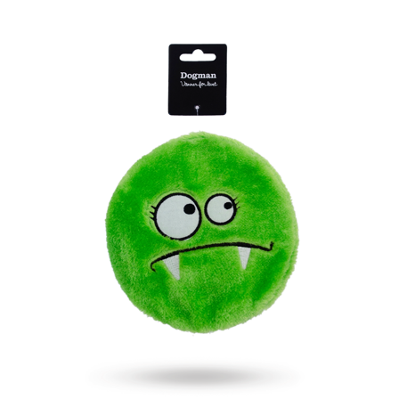 Dogman Monster Grön - Mjuk hundleksak med pip - Hundleksaker