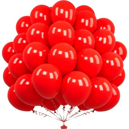 Red Balloons - 50 Pieces 25cm Matte Red Latex Balloons for Women, Girls Birthday, Wedding, Christmas