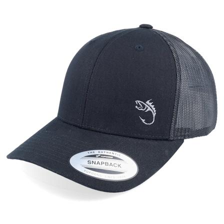 Skillfish - Noir trucker Casquette - Silver Fish Hook Logo Black Trucker @ Hatstore