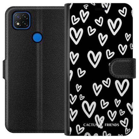 Yhteensopiva Lompakkokotelo Xiaomi Xiaomi Redmi 9C Cactus and Friends - Handdrawn Love Chaos