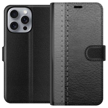 Apple iPhone 16 Pro Max Plånboksfodral Black & Grey Leather