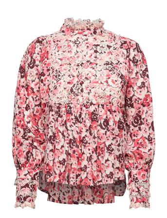 Cotton Slub Blouse Blus Långärmad Multi/mönstrad By Ti Mo