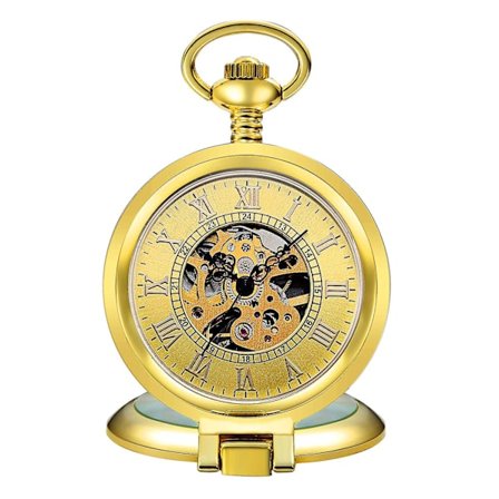 Flip Fashionabel Gylden Hul Ud Gennemsigtig Mekanisk Lommeur Bordur