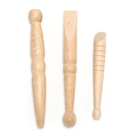 3 stk naturlig tre fotmassasjepinne Lindre smerte Relax Tool - Perfet