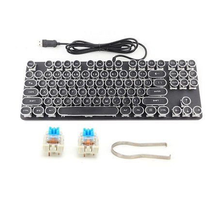 Punk Mekanisk Tastatur 917 Vintage Runde Tastehætter PUBG Gaming PC Tilbehør