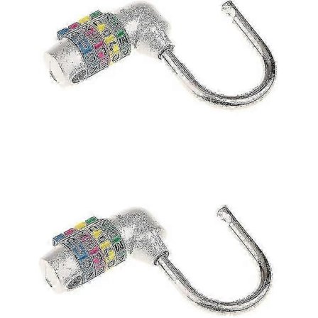 2 stk. 4-cifret kombinationshængelås med drejehjul, 4-cifret kode, hængelås - Sølv [JKW]