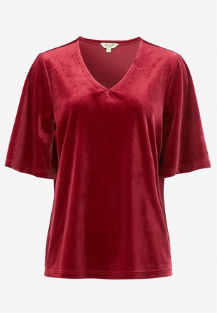 Cellbes of Sweden - V-ringad sammetstopp - mörkröd - för damer - 50/52