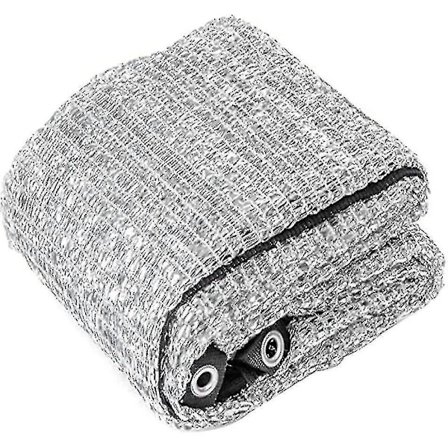 Aluminet Skyggenet Reflekterende Aluminet Solskjermingsnett UV-bestandig Netting med Maljer for Blomster Planter Terrasse Hage Sølv 3x3m-Perfekt