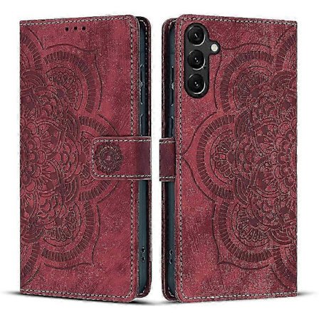 Hot 2025 Frosted Læder Etui Kompatibelt med Mandala Emed Retro Telefon Rød Rød (Ikke-original)
