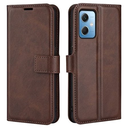 Hållbart konstläder Xiaomi Redmi Note 12 fodral med plånbok - Brun