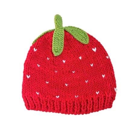 Sød Jordbærhue Sød Pige Alsidig Hue til Koldt Vejr Håndlavet Skull Cap