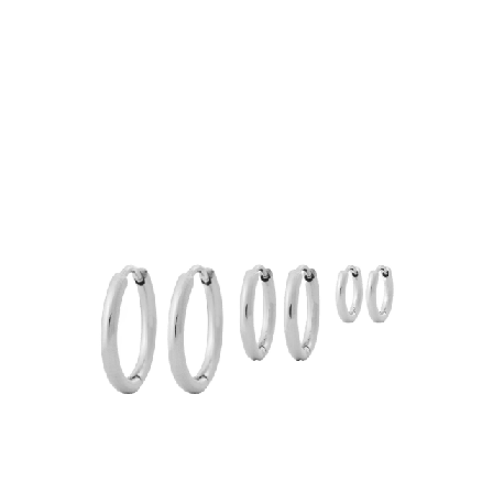 Edblad Triple Pair Hoops Steel Smycken & klockor Dam Grå ONESIZE