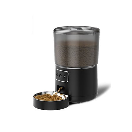 Wi-Fi-aktiverad smart husdjursmatare, 4L hundmatare med skål i rostfritt stål