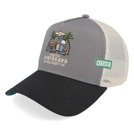 Coastal - Grå trucker Caps - Delivery Grey/Black A-Frame Trucker @ Hatstore