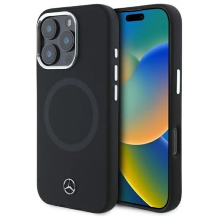Mercedes Mobilskal till iPhone 16 Pro Max MagSafe Silikon Tonal Logo - Svart