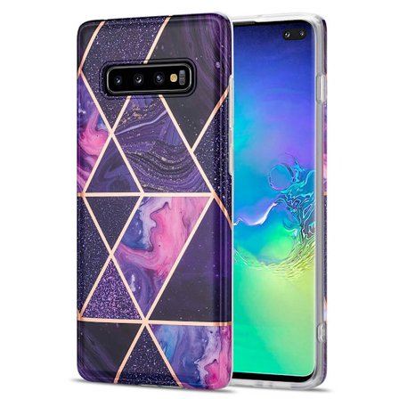 BOOM - Grid skal Galaxy S10 Plus - Lila Marmor