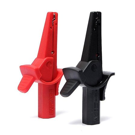 Isolerte Batteriklemmer, Bananklemmer, Alligator Klemmer Elektriske Testklemmer Med 4mm Banan Jack Sokkelterminaler, Svart Rød 2-pakning