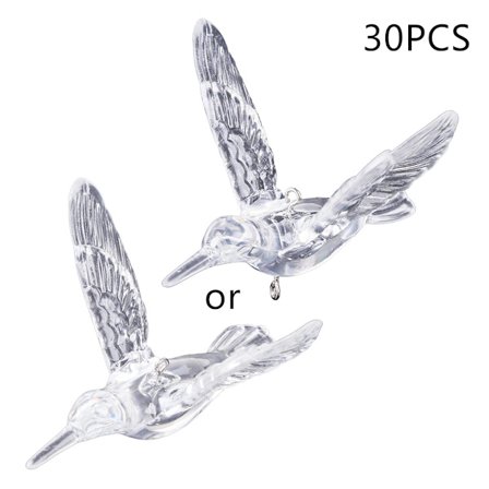 30 stk. klare akryl flygende fugl dekorative takhengende ornamenter anheng