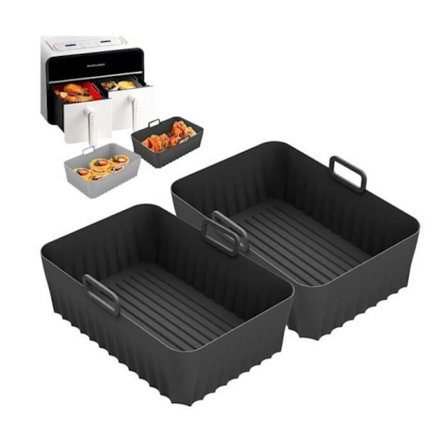 Airfryer Tilbehør, 2 Pak Airfryer Form til Ninja Foodi AF400EU AF300EU 9.5L, Airfryer Tilbehør, Silikoneform