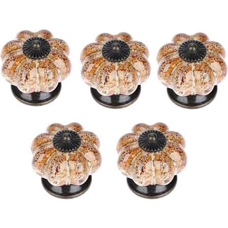 Keramisk dørhåndtak Antik Gresskar for Skap Skap Kommode Skuffer Kjøkkenmøbler Håndtak Trekker Leopard Hvit-5stk