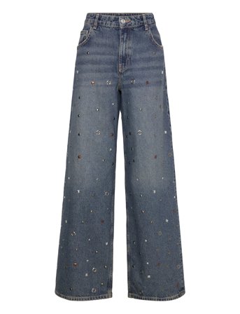 Mango Straight-Leg Jeans With Eyelets - Blue - 38