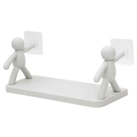 Flydende hylder til hjemmet, figurer design, vægmonteret plastik hængende opbevaringshylder til badeværelse, soveværelse, stueindretning